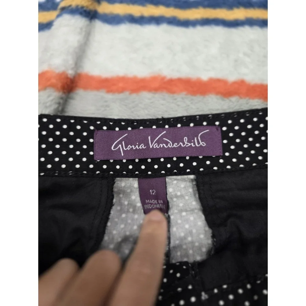Gloria Vanderbilt Women's Size 12 Polka Dot‎ PHARA Missy Stretch SHORTS Black...
